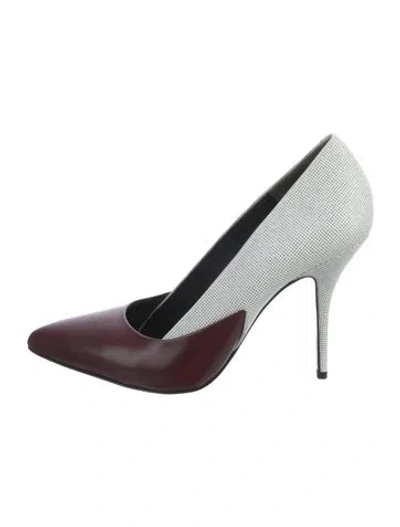 Pre-owned Alexander Wang Leather Colorblock Pattern Pumps In Burgundy/white