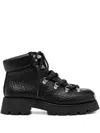 Alexander Wang Leather Combat Boots In Black