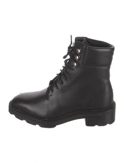 Pre-owned Alexander Wang Leather Combat Boots In Black