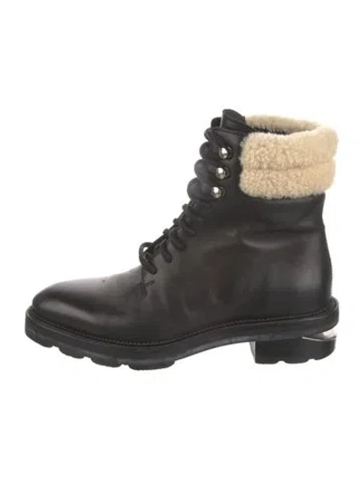 Pre-owned Alexander Wang Leather Combat Boots In Black