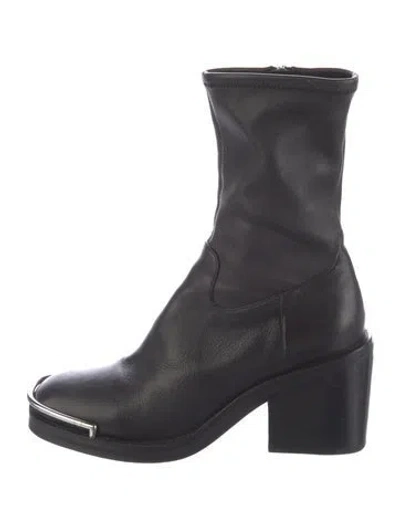 Pre-owned Alexander Wang Leather Combat Boots In Blue