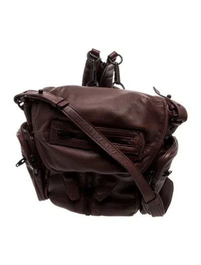 Pre-owned Alexander Wang Leather Crossbody Bag In Burgundy