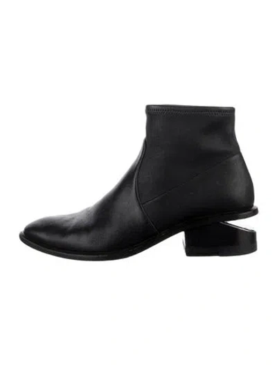 Pre-owned Alexander Wang Leather Cutout Accent Boots In Black