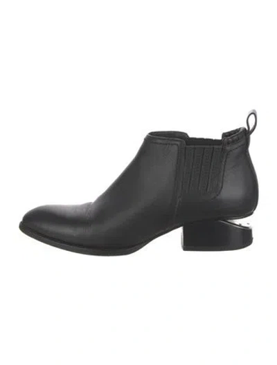 Pre-owned Alexander Wang Leather Cutout Accent Chelsea Boots In Black