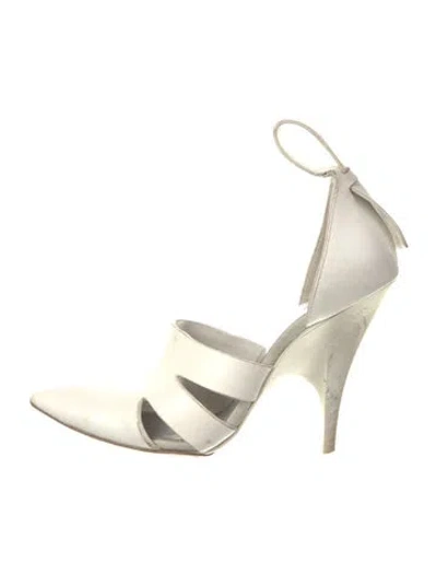 Pre-owned Alexander Wang Leather Cutout Accent D'orsay Pumps In White