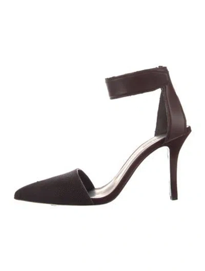 Pre-owned Alexander Wang Leather D'orsay Pumps In Burgundy
