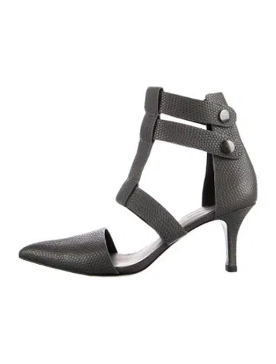 Pre-owned Alexander Wang Leather D'orsay Pumps In Gray
