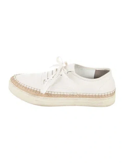 Pre-owned Alexander Wang Leather Espadrille Sneakers In Neutral