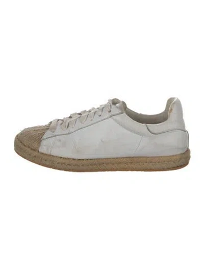 Pre-owned Alexander Wang Leather Espadrille Sneakers In White