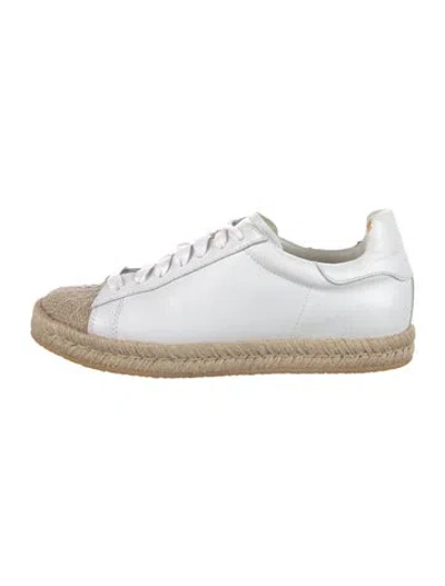 Pre-owned Alexander Wang Leather Espadrille Sneakers In White