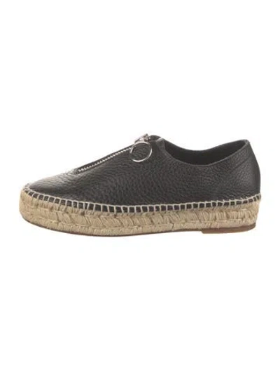 Pre-owned Alexander Wang Leather Espadrilles In Black