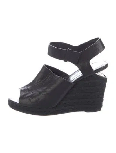 Pre-owned Alexander Wang Leather Espadrilles In Black/blue