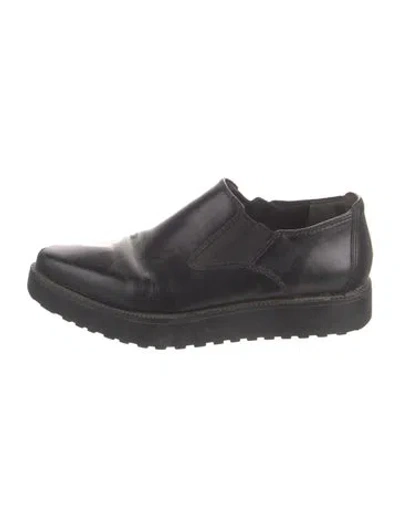 Pre-owned Alexander Wang Leather Flats In Black