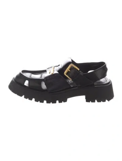 Pre-owned Alexander Wang Leather Flats In Black