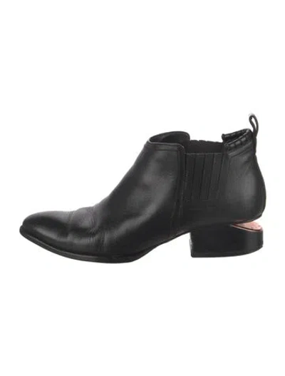 Pre-owned Alexander Wang Leather Flats In Black