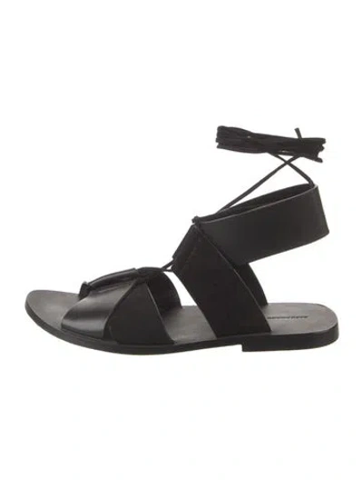 Pre-owned Alexander Wang Leather Gladiator Sandals In Black