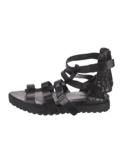 Pre-owned Alexander Wang Leather Gladiator Sandals In Black