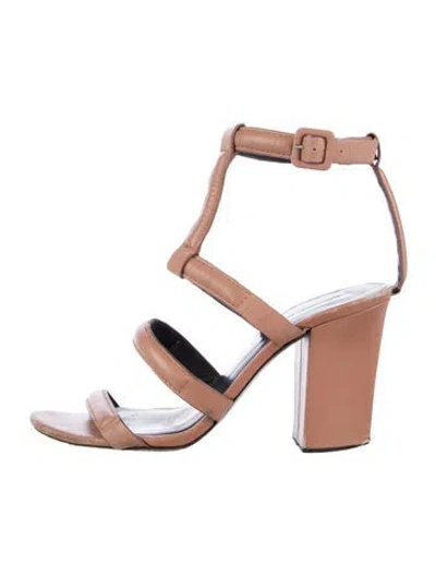 Pre-owned Alexander Wang Leather Gladiator Sandals In Neutral