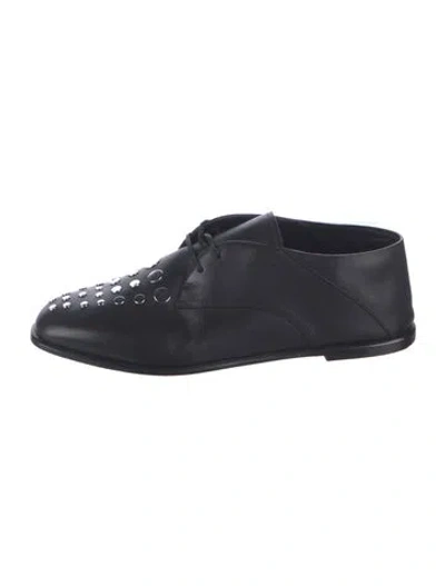 Pre-owned Alexander Wang Leather Graphic Print Oxfords In Black