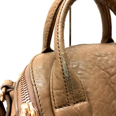 Pre-owned Alexander Wang Leather Handbag Pochette Shoulder Bag () In Beige