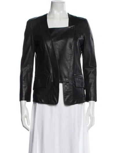 Pre-owned Alexander Wang Leather Jacket In Black