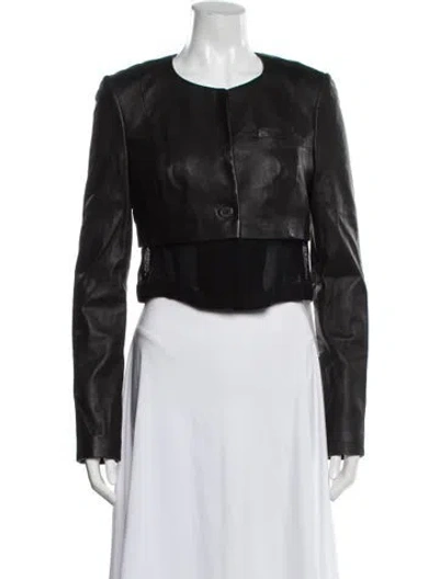 Pre-owned Alexander Wang Leather Jacket In Black