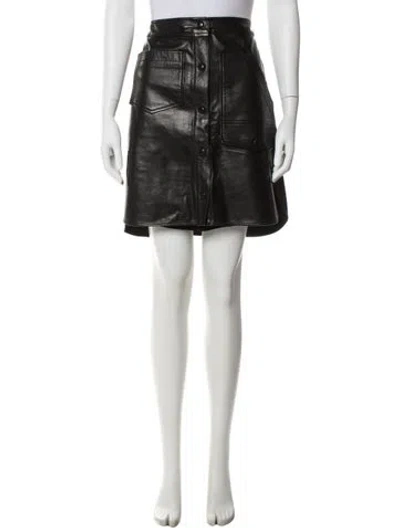 Pre-owned Alexander Wang Leather Knee-length Skirt In Black