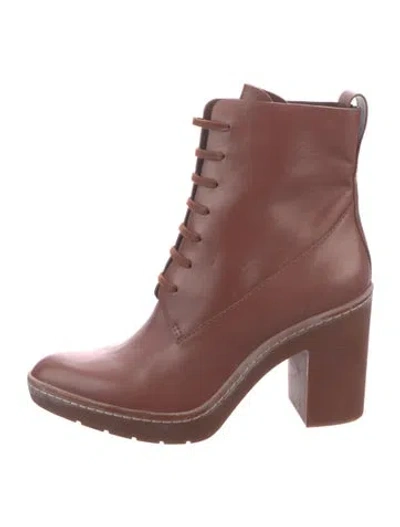 Pre-owned Alexander Wang Leather Lace-up Boots In Brown