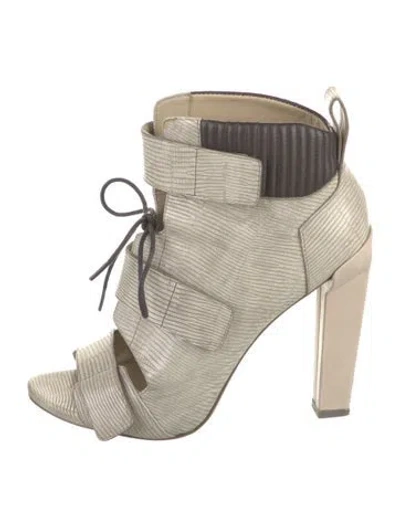 Pre-owned Alexander Wang Leather Lace-up Boots In Neutral