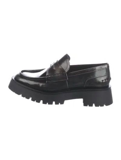 Pre-owned Alexander Wang Leather Loafers In Black
