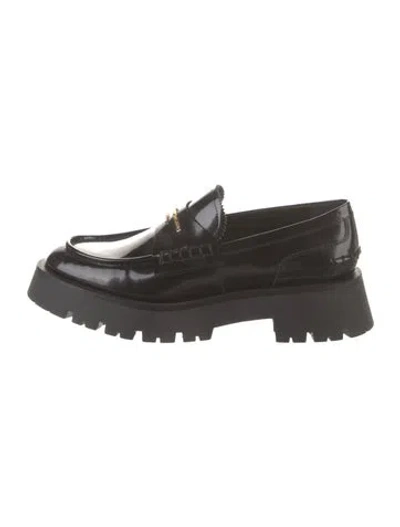 Pre-owned Alexander Wang Leather Loafers In Black