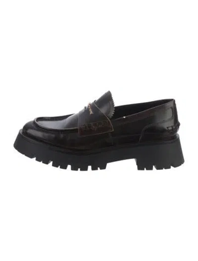 Pre-owned Alexander Wang Leather Loafers In Black