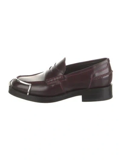 Pre-owned Alexander Wang Leather Loafers In Burgundy