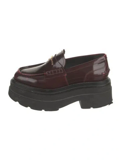 Pre-owned Alexander Wang Leather Loafers In Burgundy