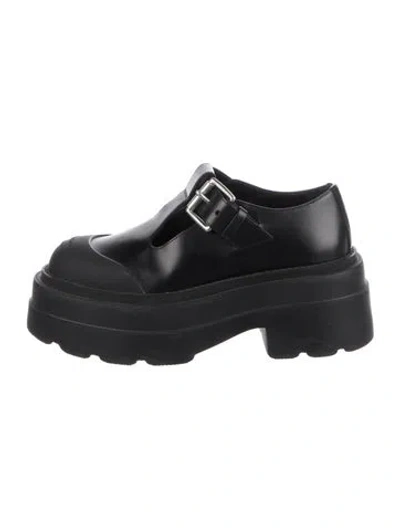 Pre-owned Alexander Wang Leather Mary Jane Flats In Black