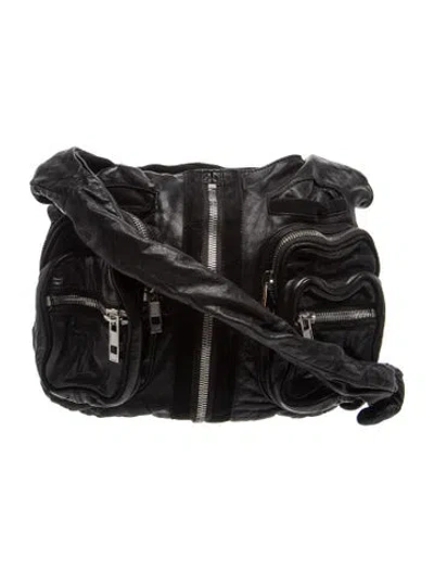 Pre-owned Alexander Wang Leather Messenger Bag In Black