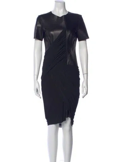 Pre-owned Alexander Wang Leather Midi Length Dress In Blue