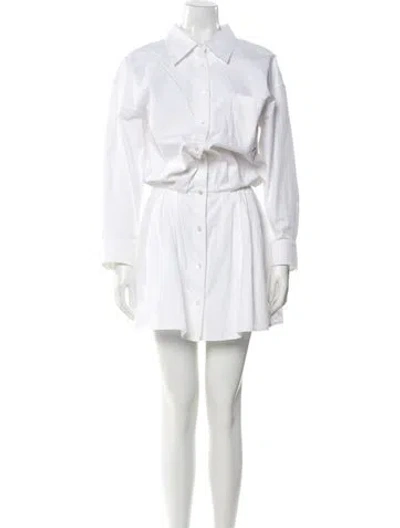 Pre-owned Alexander Wang Leather Mini Dress In White