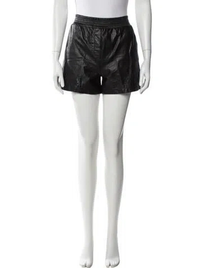 Pre-owned Alexander Wang Leather Mini Shorts In Black