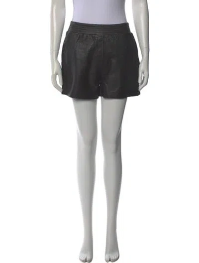 Pre-owned Alexander Wang Leather Mini Shorts In Black