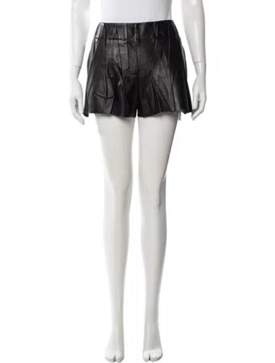 Pre-owned Alexander Wang Leather Mini Shorts In Black