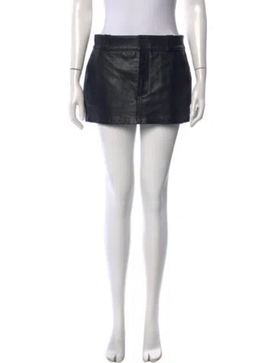 Pre-owned Alexander Wang Leather Mini Shorts In Black