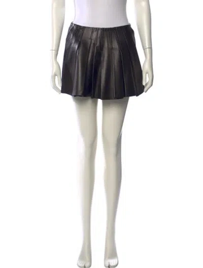 Pre-owned Alexander Wang Leather Mini Skirt In Black