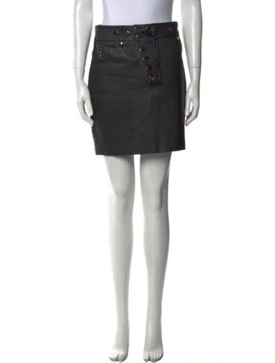Pre-owned Alexander Wang Leather Mini Skirt In Black