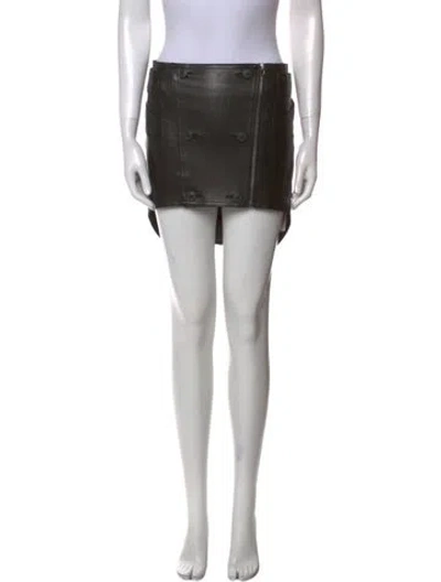 Pre-owned Alexander Wang Leather Mini Skirt In Black