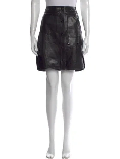 Pre-owned Alexander Wang Leather Mini Skirt In Black