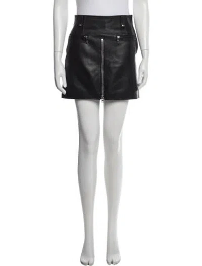 Pre-owned Alexander Wang Leather Mini Skirt In Black