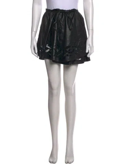 Pre-owned Alexander Wang Leather Mini Skirt In Black
