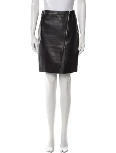 Pre-owned Alexander Wang Leather Mini Skirt In Black