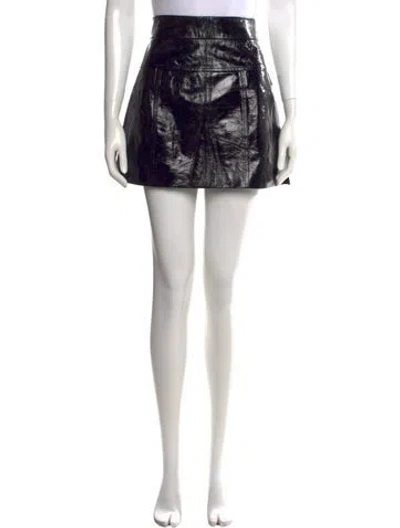 Pre-owned Alexander Wang Leather Mini Skirt In Black